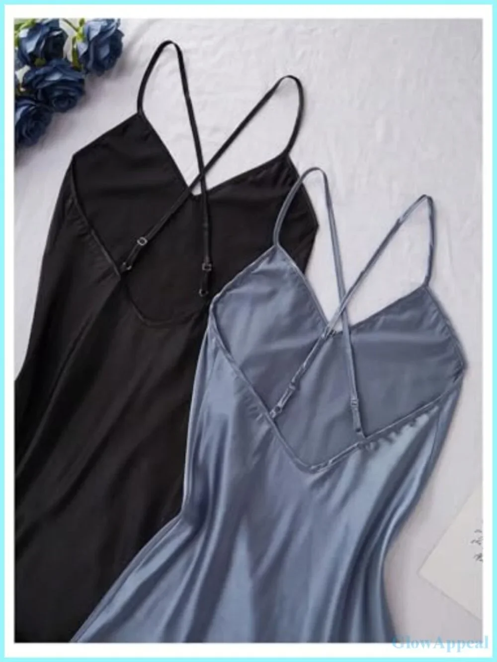 Satin Sleeveless Backless Chemise Nightgown Mini Babydoll Silk Sleepwear